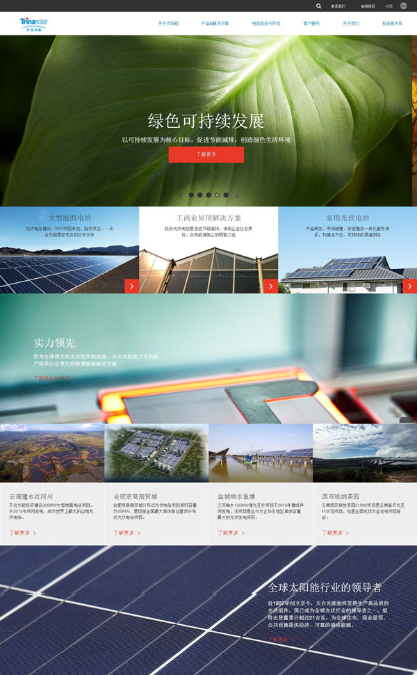 天合光能化工网页设计案例,化工企业网站建设案例